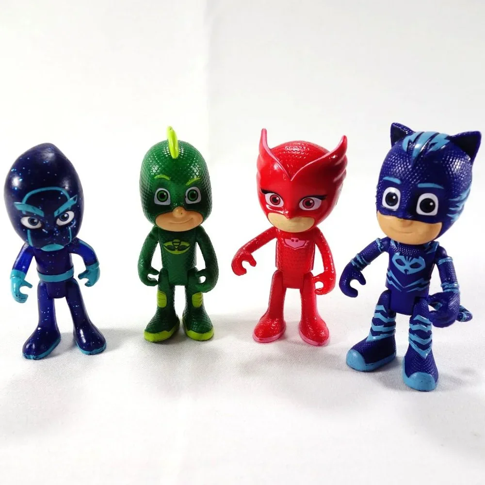 Just Play PJ Masks Cat Boy‎ Owlette Gekko Night Ninja Lot of 4 Action Figures